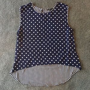 High/low navy  stripe blouse